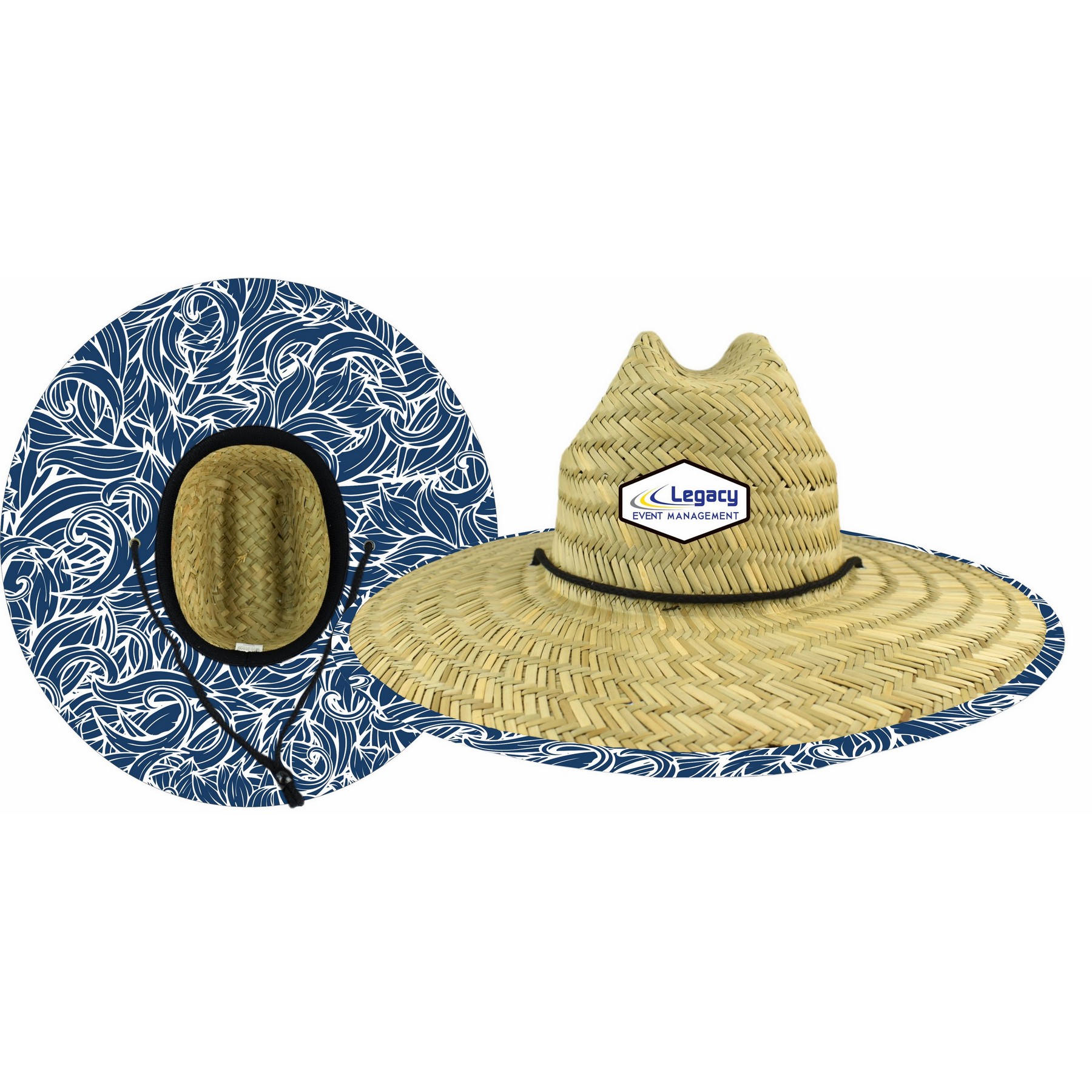 straw hat with logo