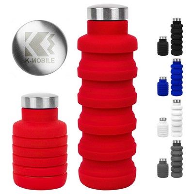 17oz. Collapsible Silicon Water Bottle