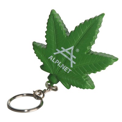 Cannabis Leaf Squeezie® Stress Reliever Key Ring