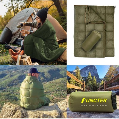 55 x 79" Down Puffy Blanket Camping Blanket Warm Outdoor Camping Quilt