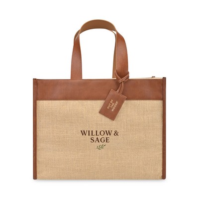 Out of The Woods® Jute Trim Box Tote - Natural
