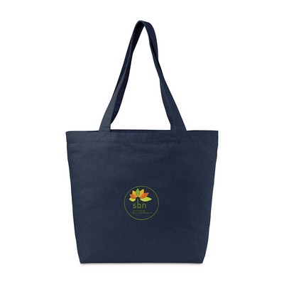 Recycled Cotton Shopper Tote with Interior Pocket - AWARE™ - Indigo Denim